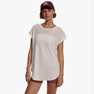 Varley Wakefield Seamless Shirt Mesh Active Tee White Womens XXSmall XSmall
